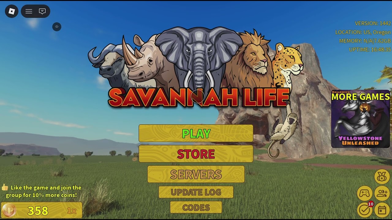 Roblox Savannah life