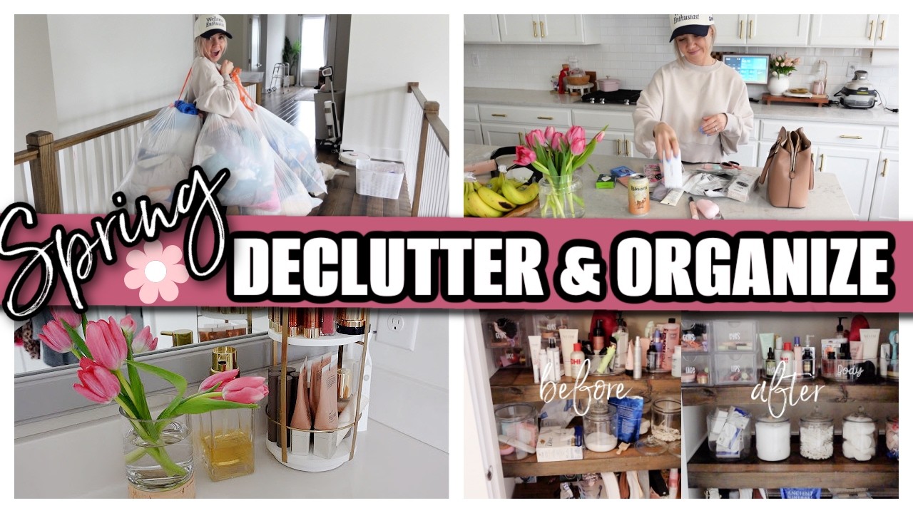 SPRING DECLUTTER & ORGANIZE WITH ME 🌸 | Clothing, Linen Closet, Bathrooms + Purse Reset