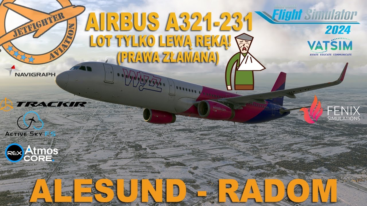 [🔴MSFS 2024]❗PILOTUJE JEDNĄ RĘKĄ -LEWĄ-CZY DAM RADĘ❓❗FENIX AIRBUS A321-231❗ALESUND-RADOM🔈 VATSIM🔈