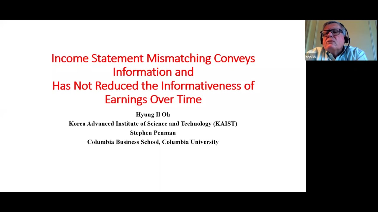 Online seminar by Professor. Stephen Penman 