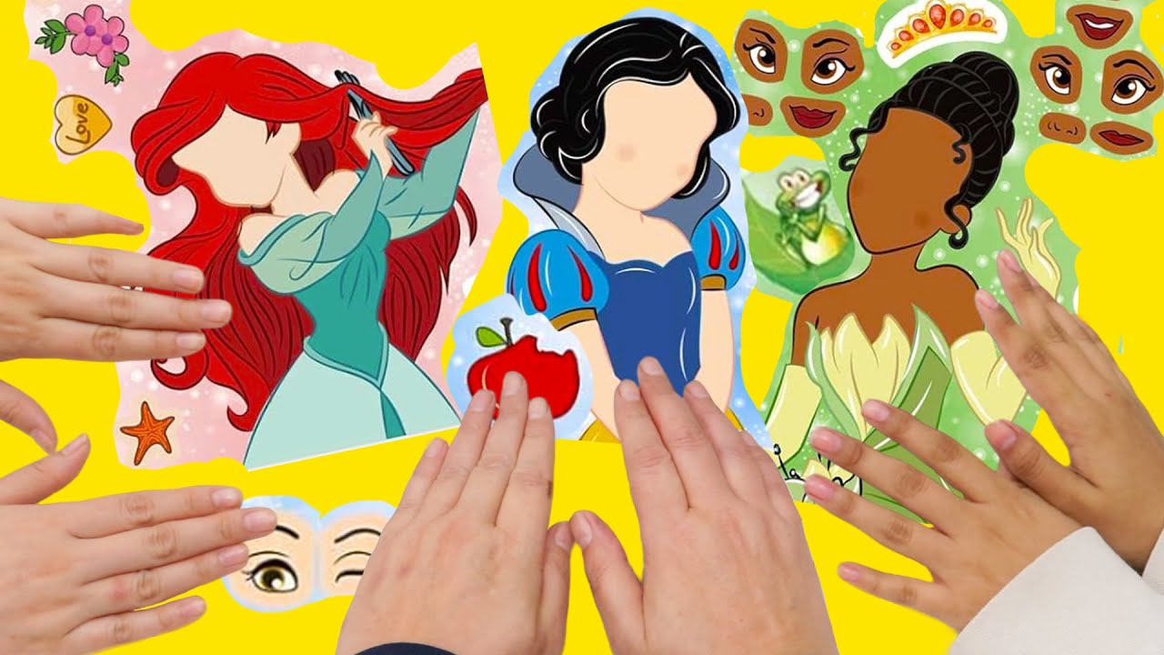 Disney Princess Make a Face Stickers + Fun Coloring & Drawing for Kids!
