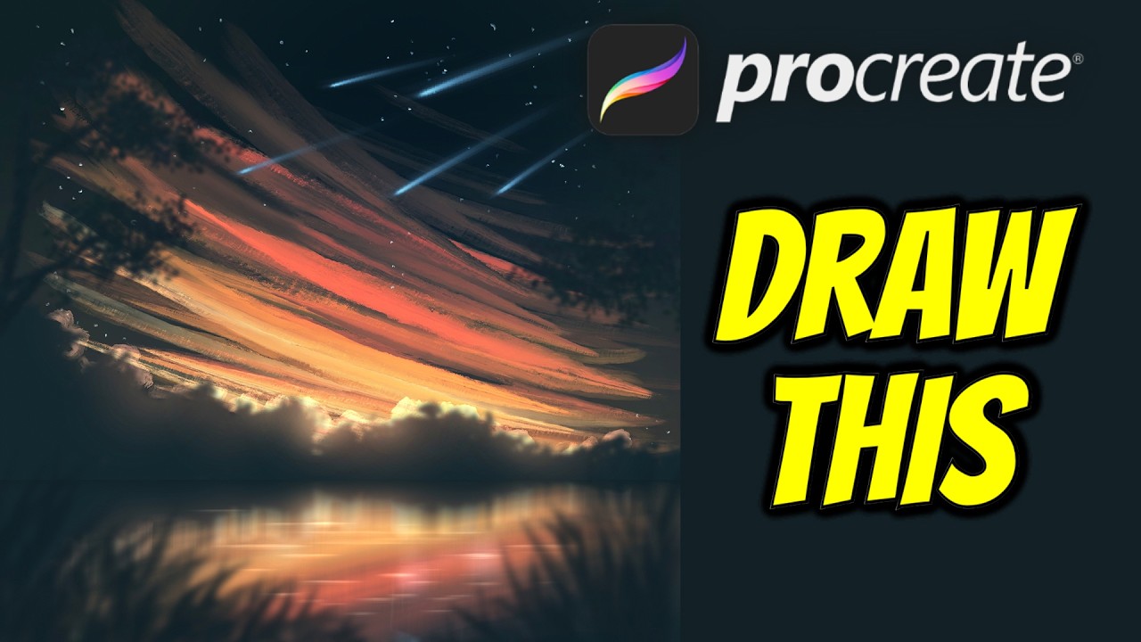 Урок по созданию изображения «Полосатое небо» в PROCREATE, часть 274.