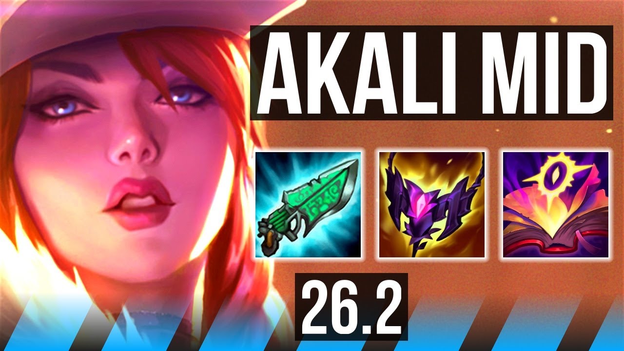 AKALI vs KLED (MID) | Good KDA: 18/1/5, 60K damage, 4k gold comeback | KR Challenger | 26.2