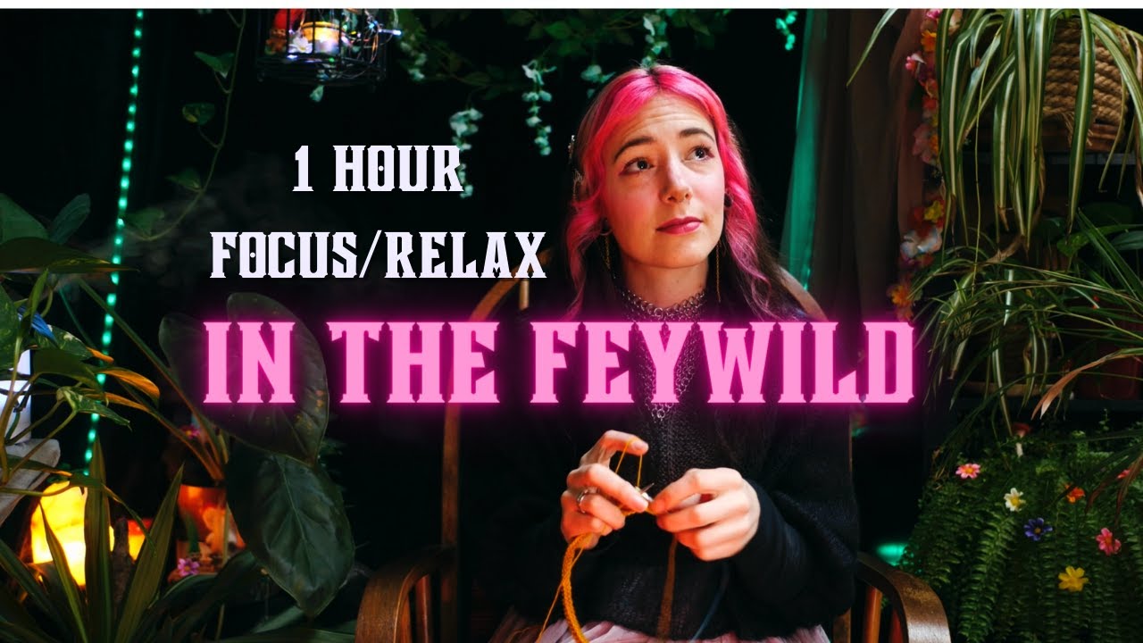 Knit with Audrey 🐈 & Me | Fantasy 🌿Garden Ambience to Relax, Focus or Knit | Gentle Music & Nature✨️