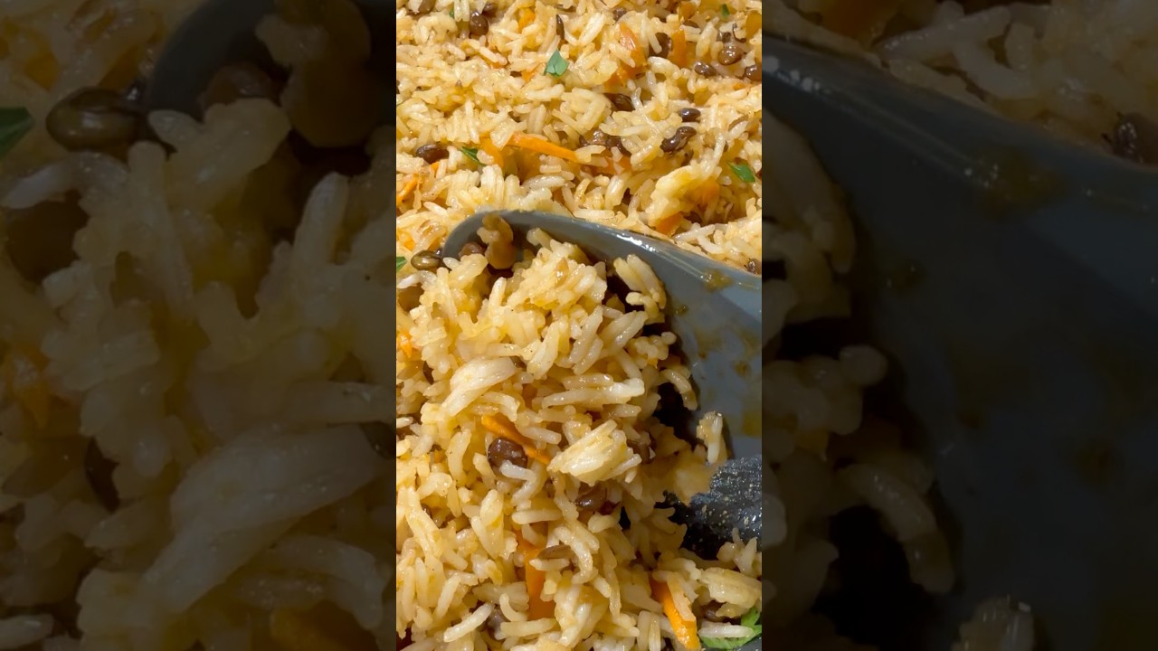 Rice with lentils! Recipe in the comment section.. #cooking#recipe#rice