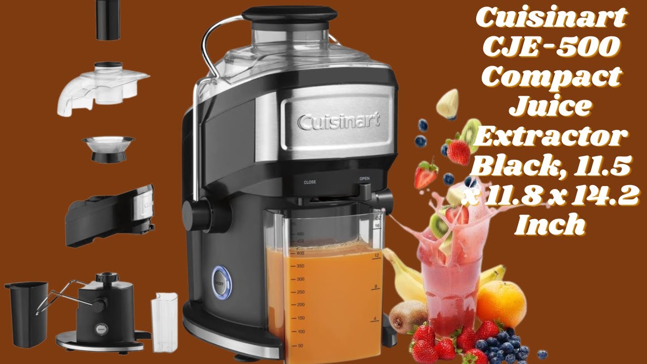 Cuisinart CJE-500 Compact Juice Extractor Black, 11.5 x 11.8 x 14.2 Inch