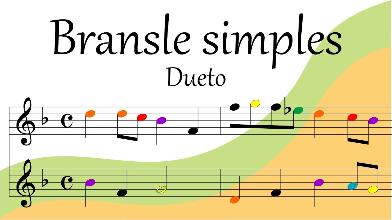 Bransle simples – Flauta Doce – Partitura Colorida
