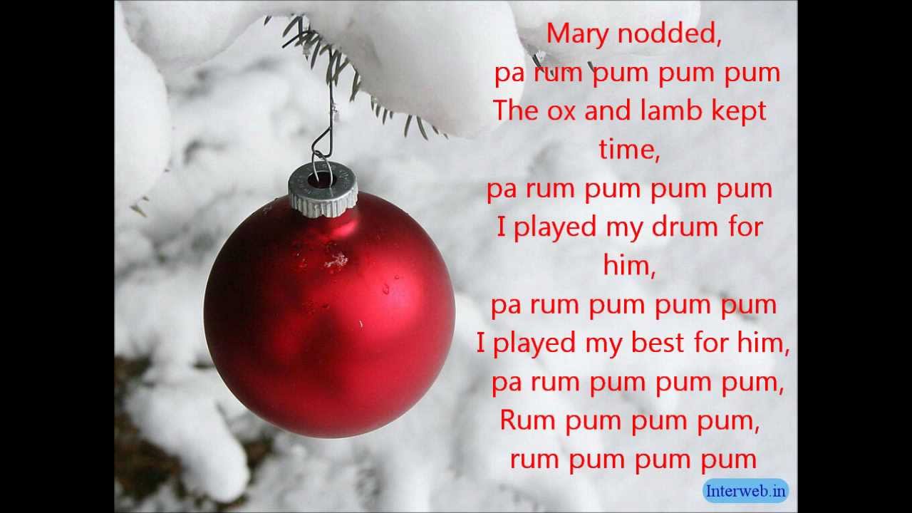 Glee - Little Drummer Boy - Lyrics