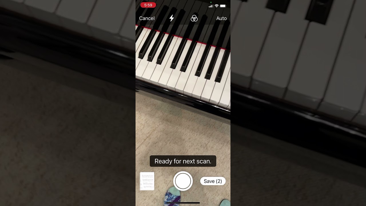 How to scan music in the Apple Notes App.