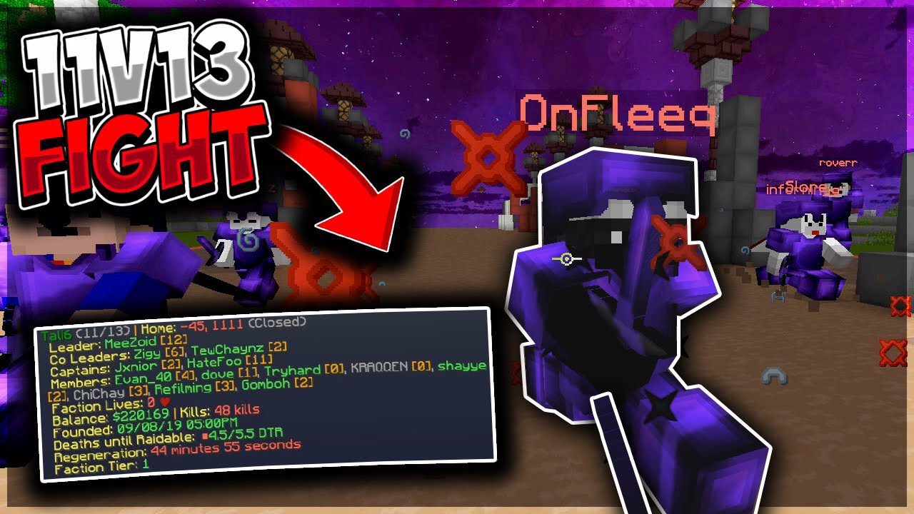 WINNING AN OUTNUMBERED TEAMFIGHT IN END (11V13) | Minecraft HCF