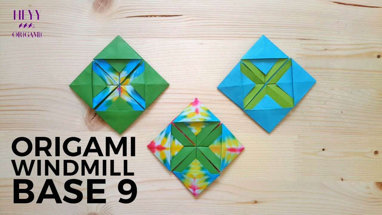 Origami Windmill Base Variations Tutorial 9