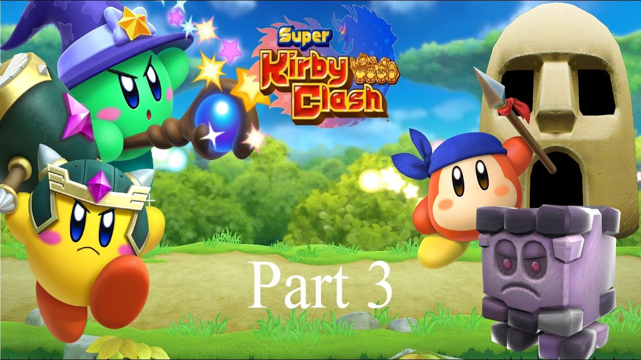 Beam Mage vs  Colossal Double Team and Blocky | Story Mode | Super Kirby Clash Gameplay part 3