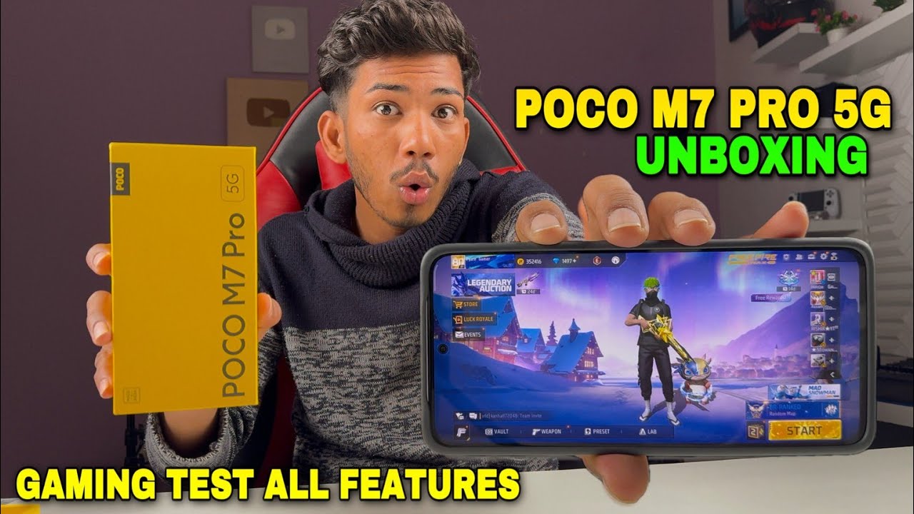 POCO M7 Pro 5G Unboxing And Gaming test , Dimensity 7025 Ultra CPU 120hz smooth phone all features