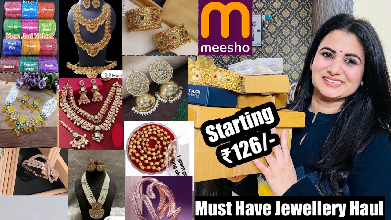 Must Have Meesho Jewellery Haul Starting ₹126, Earrings, Bracelet, Matar Mala, Necklace, Bangles