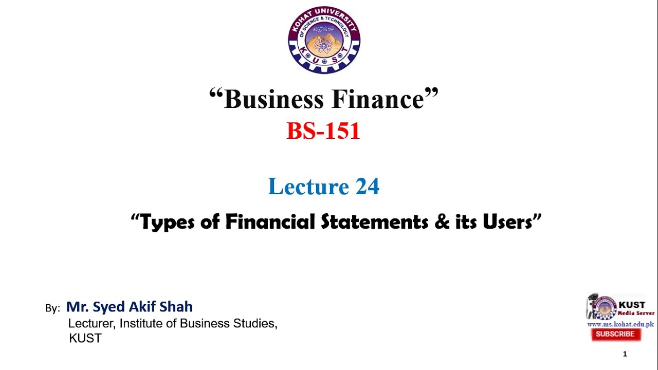 Types of Financial Statements & its Uses