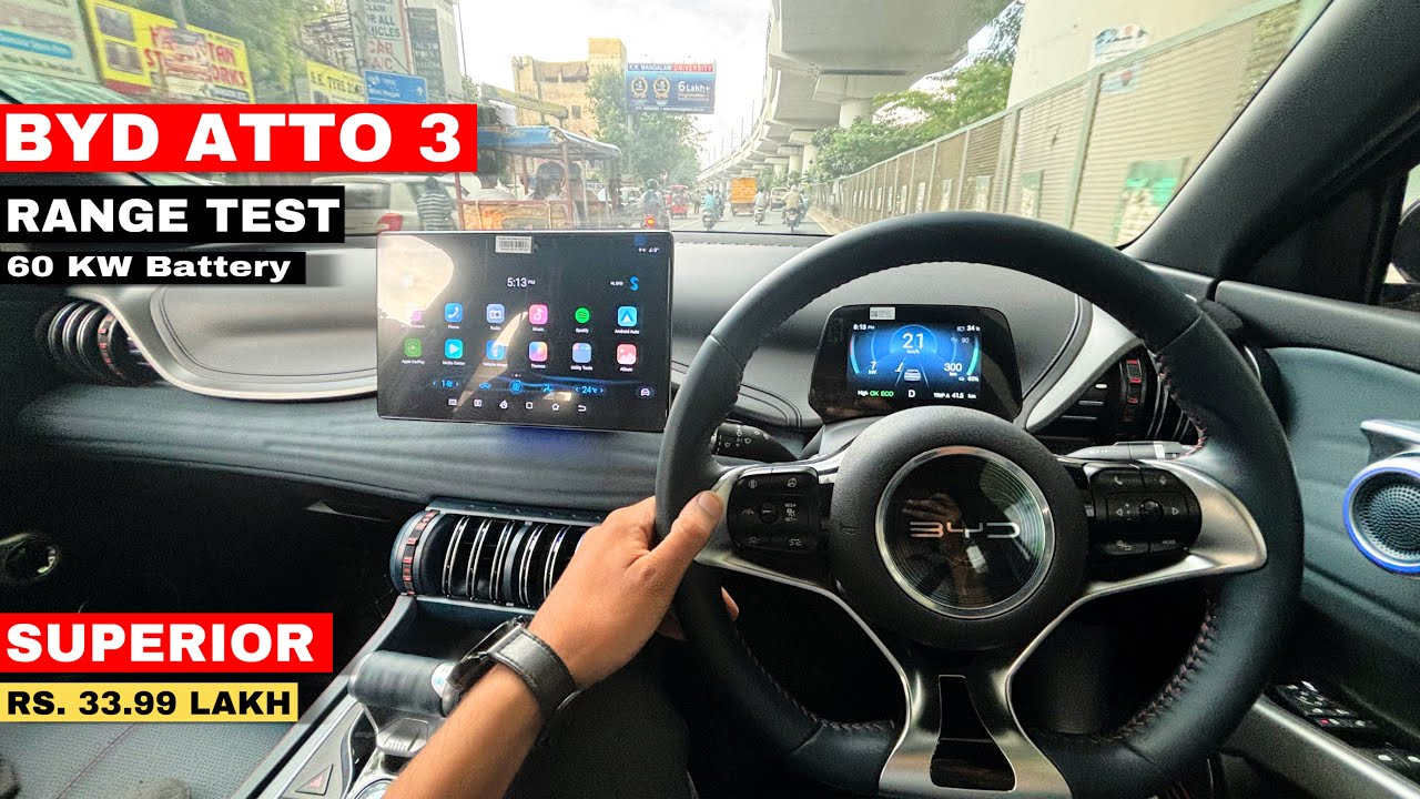 BYD Atto 3 Range Test in India🔥| 60KW Battery | Nishant Kataria