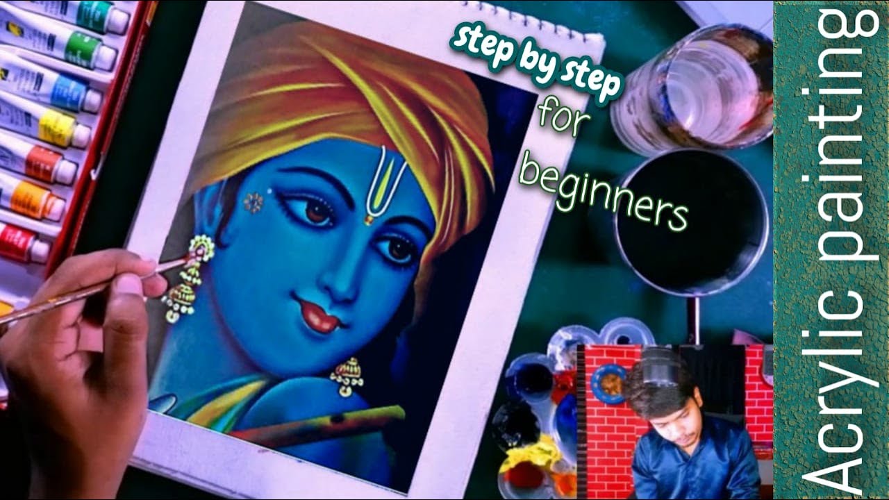LORD KRISHNA PAINTING | STEP BY STEP | ACRYLIC PAINTING