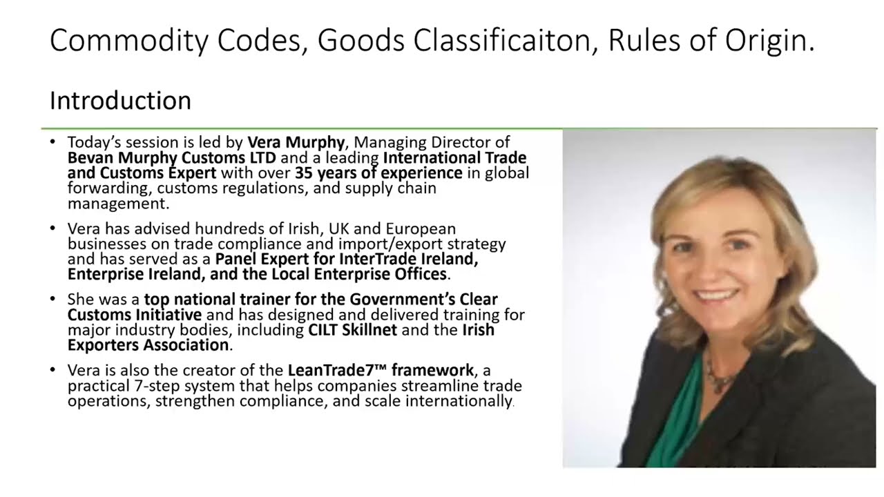 Trade Series Webinar: Commodity Codes, Rules of Origin, Goods Classification | InterTradeIreland
