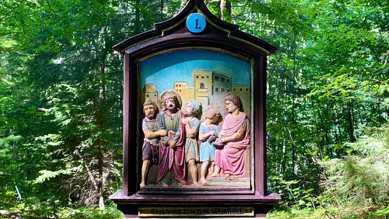 Riederstein: Kreuzweg hinauf zur Kapelle (in 4K)