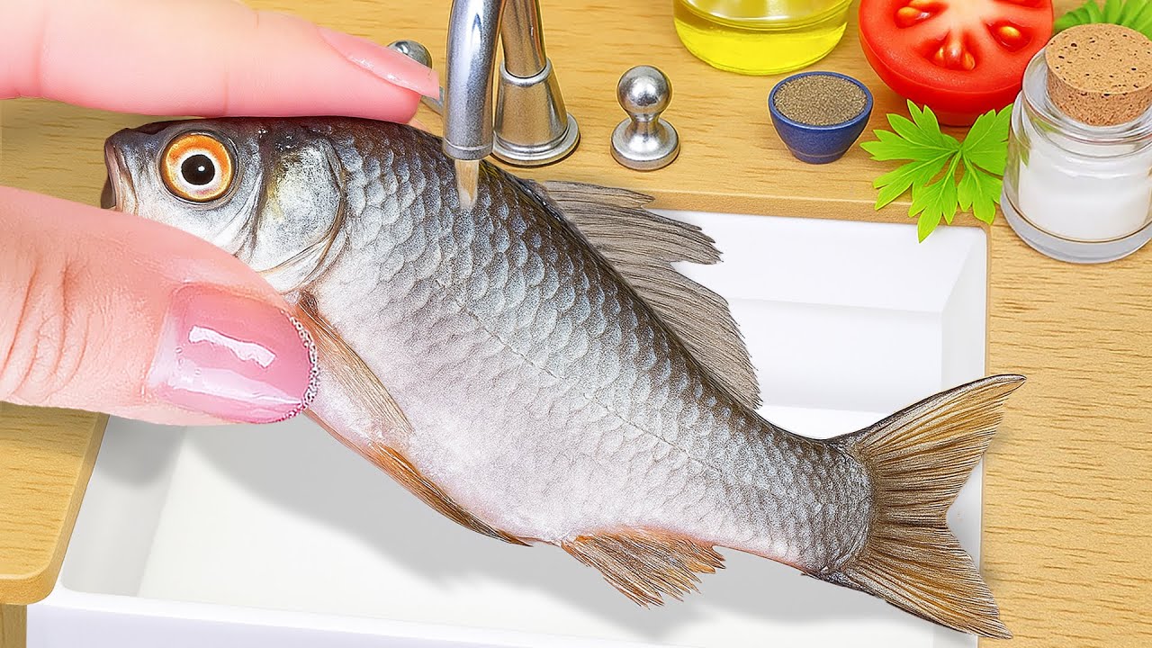 Trick for Miniature Cooking Food 🍳 🐟 Spicy and Sour Fish Thai Style Recipe by Clover Mini Kitchen