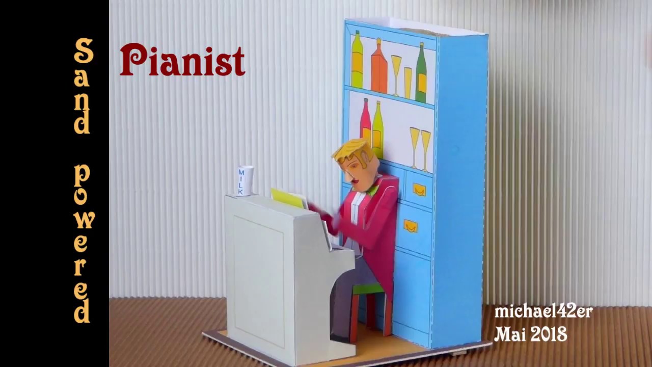 Pianist, Paper automaton, sand powered