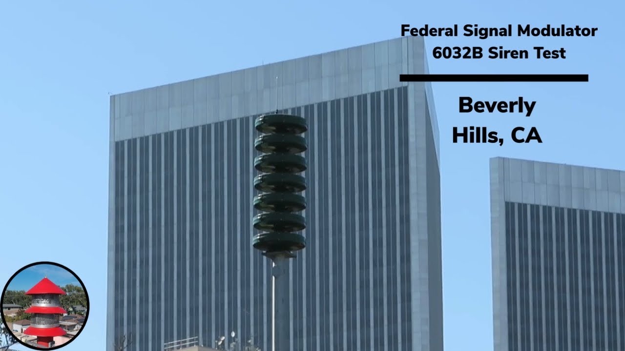Beverly Hills Siren Test | Federal Signal Modulator 6032B | Chime, Voice, and Hi-Lo