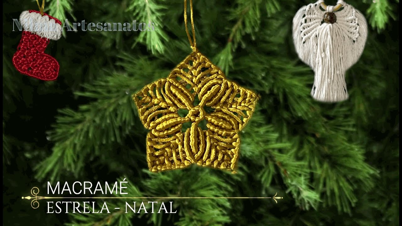 Macramé - Decoração Natal - Estrela passo a passo