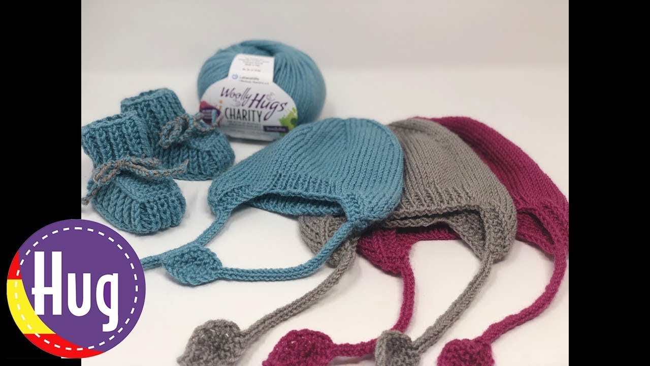 Gorro para bebé tejido a dos agujas con lana Woolly Hug CHARITY