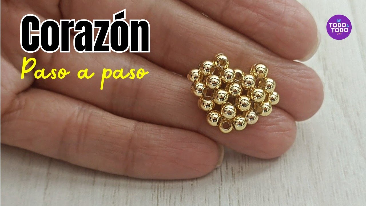 💜Tutorial de CORAZÓN con balines /cuentas/abalorios/cristales.👉 TUTORIAL.
