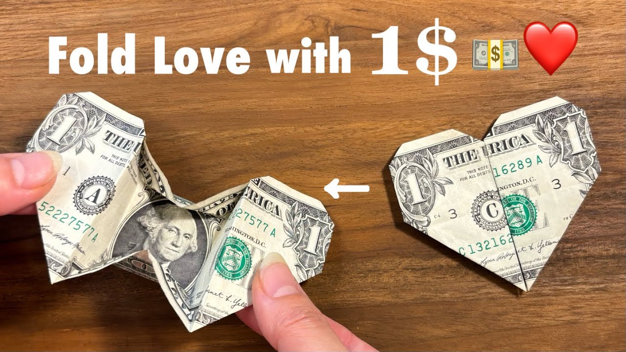 How to Fold a Dollar Bill Secret Heart 💵❤️ | Easy Origami Money Gift for Valentine’s Day