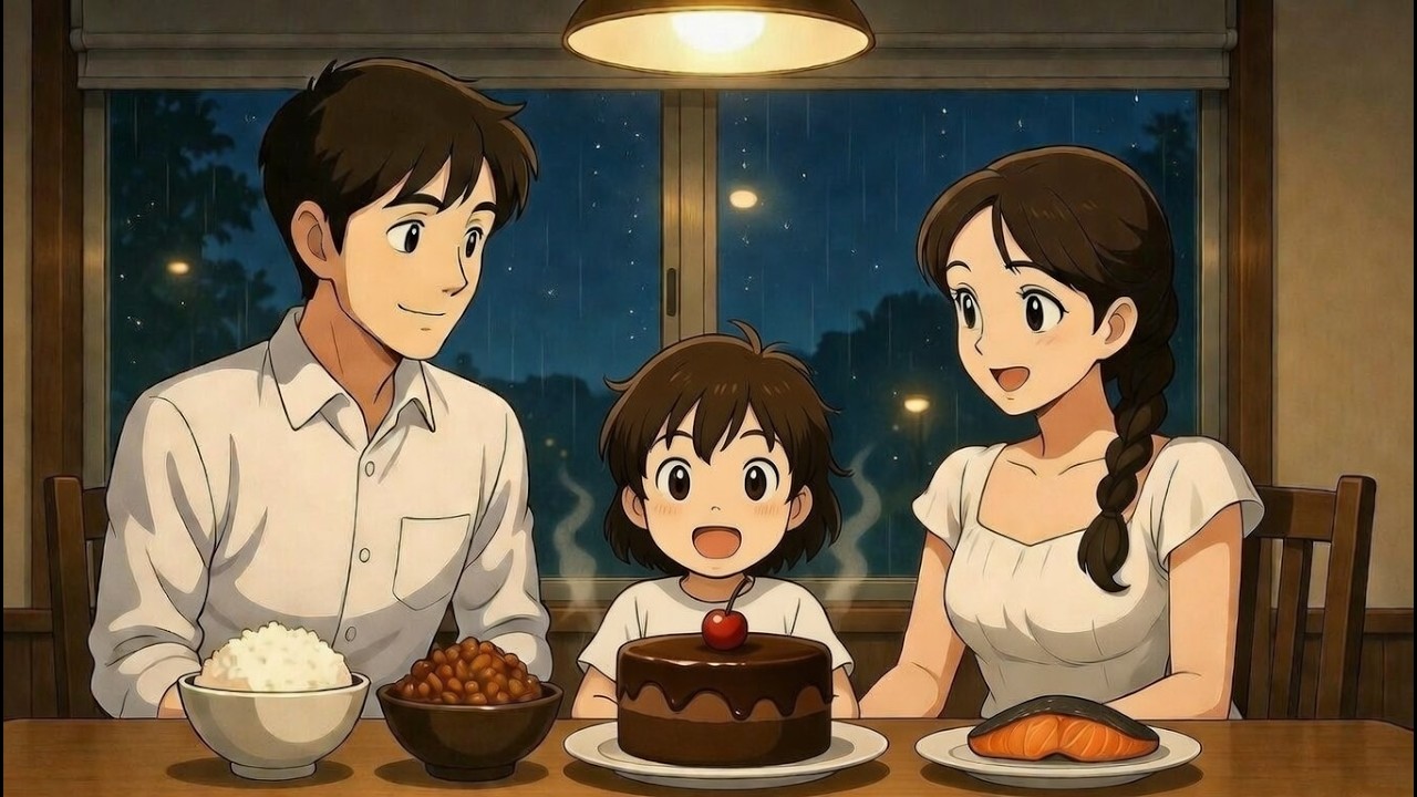 Cozy Valentine’s Day at Home : Rainy Night Cooking & Family Dinner | Ghibli Vibes