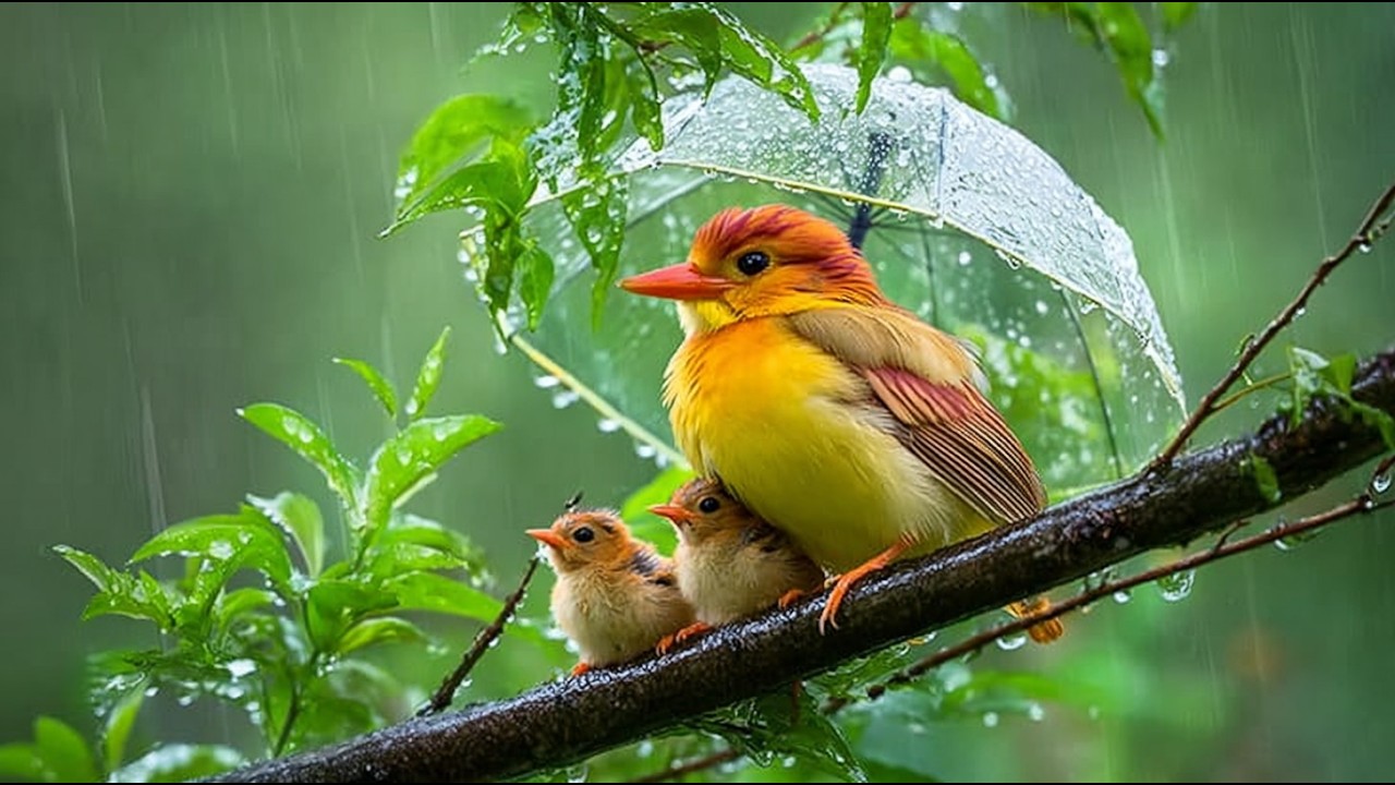 Calm Your Thoughts & Drift into Peace with Rain & Birdsong Ambience 🌧️🍃