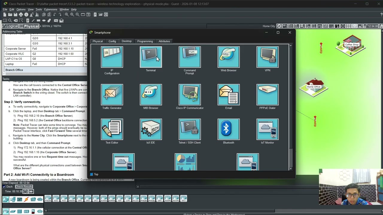 13.5.2. packet tracer   wireless technology exploration   physical mode