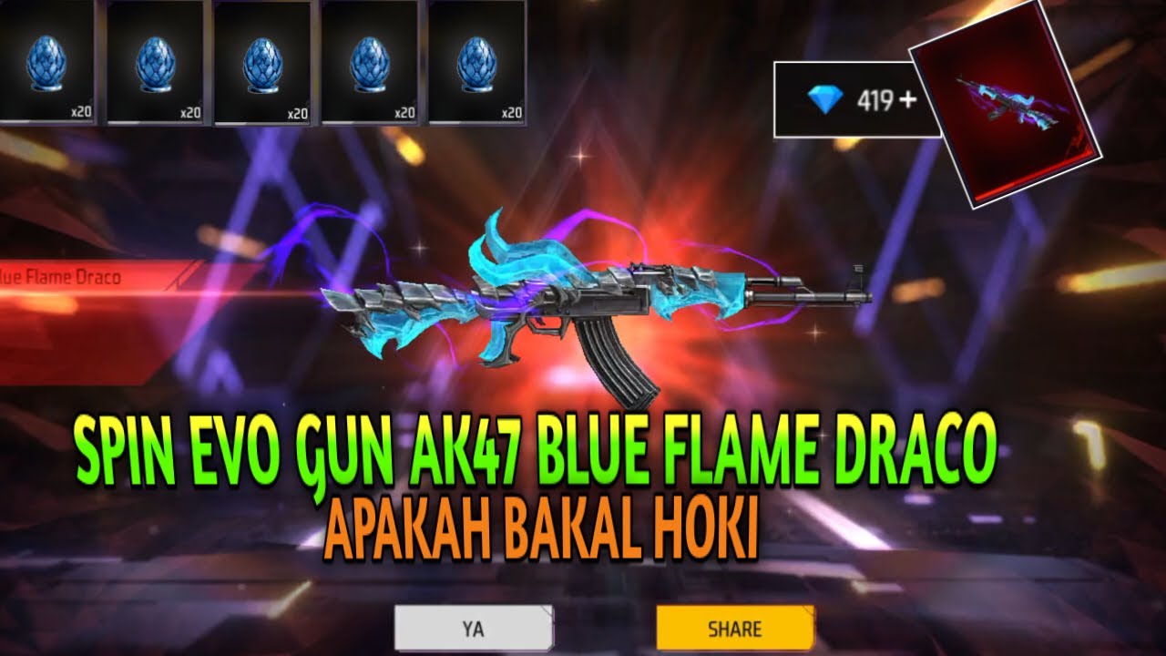 SPIN EVO GUN AK47 BLUE FLAME DRACO, BORONG EVO GUN AK47 BLUE FLAME DRACO, SPIN EVO GUN AK47