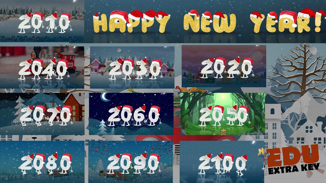 2000 to 2100 | Wish You A HAPPY NEW YEAR 2010, 2020, 2030, 2040, 2050, 2060, 2070, 2080, 2090, 2100