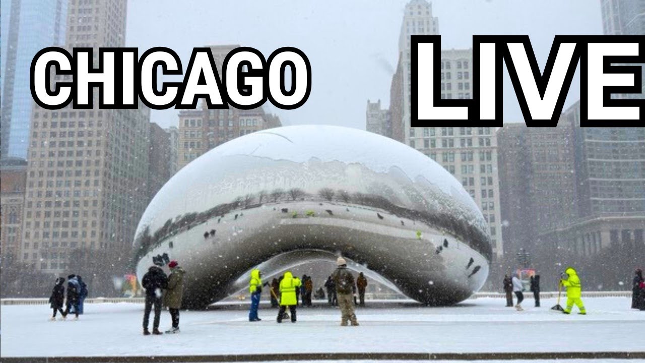Chicago LIVE Snowfall Walking Tour (January 30, 2026) No Talking City Sounds 13°F