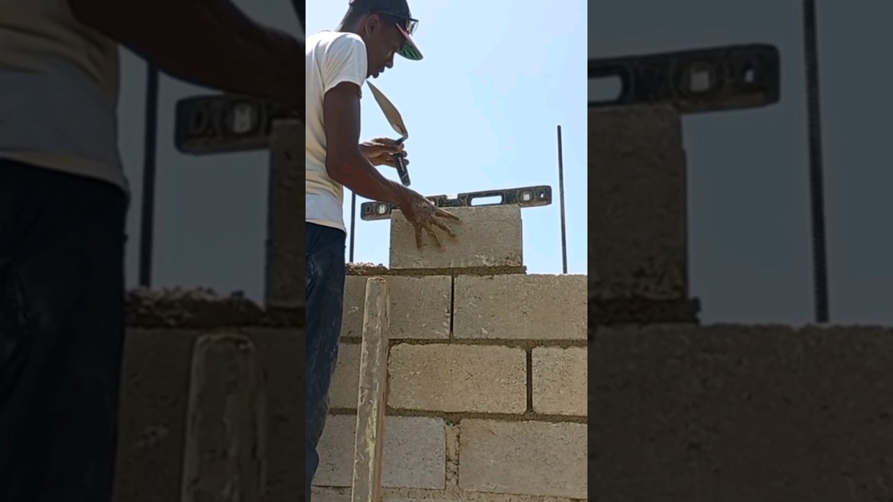 how to perfectly plumb and level a concrete block #construction