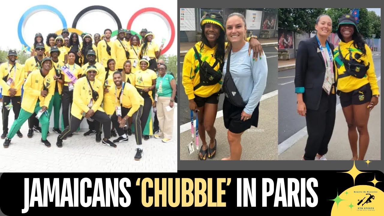 Team Jamaica In Paris Making it Fun | Shell Ann Fraser Got Banner at Nike HQ and made fan CRY