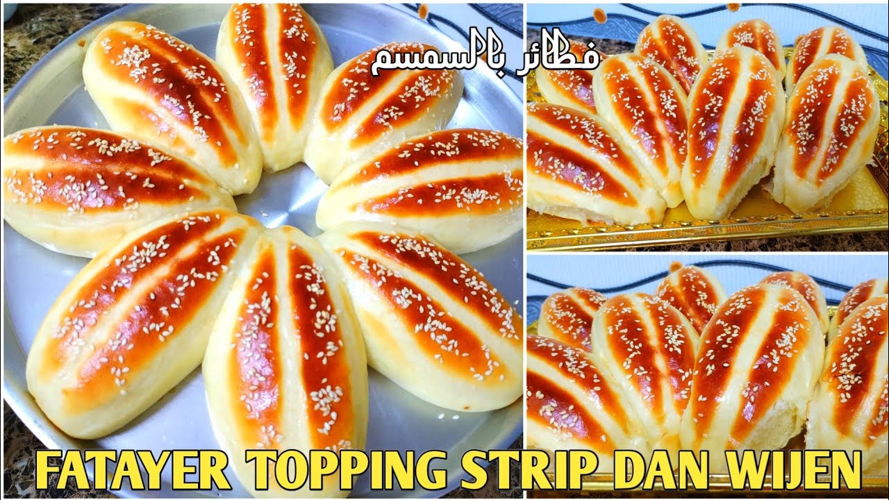 RESEP ROTI FATAYER TOPPING STRIP DAN TABUR WIJEN‼️ROTI ARAB LEMBUT⁉️