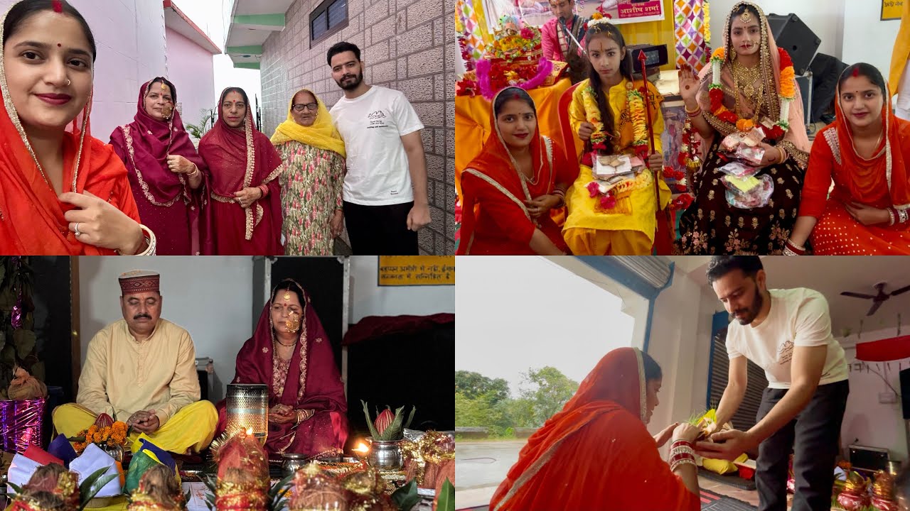 पतिदेव घर आ गए 🥰 भागबत में सीता राम जी का विवाह बड़ी धूम धाम से किया 💃#twins #himachal #village 