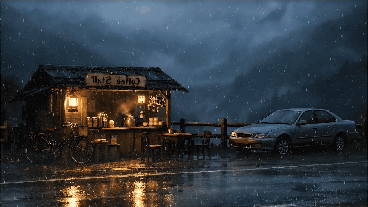 Dark Rainy Night 🌧️ Slow Lofi Beats & Rain Sounds for Deep Sleep and Calm Nights