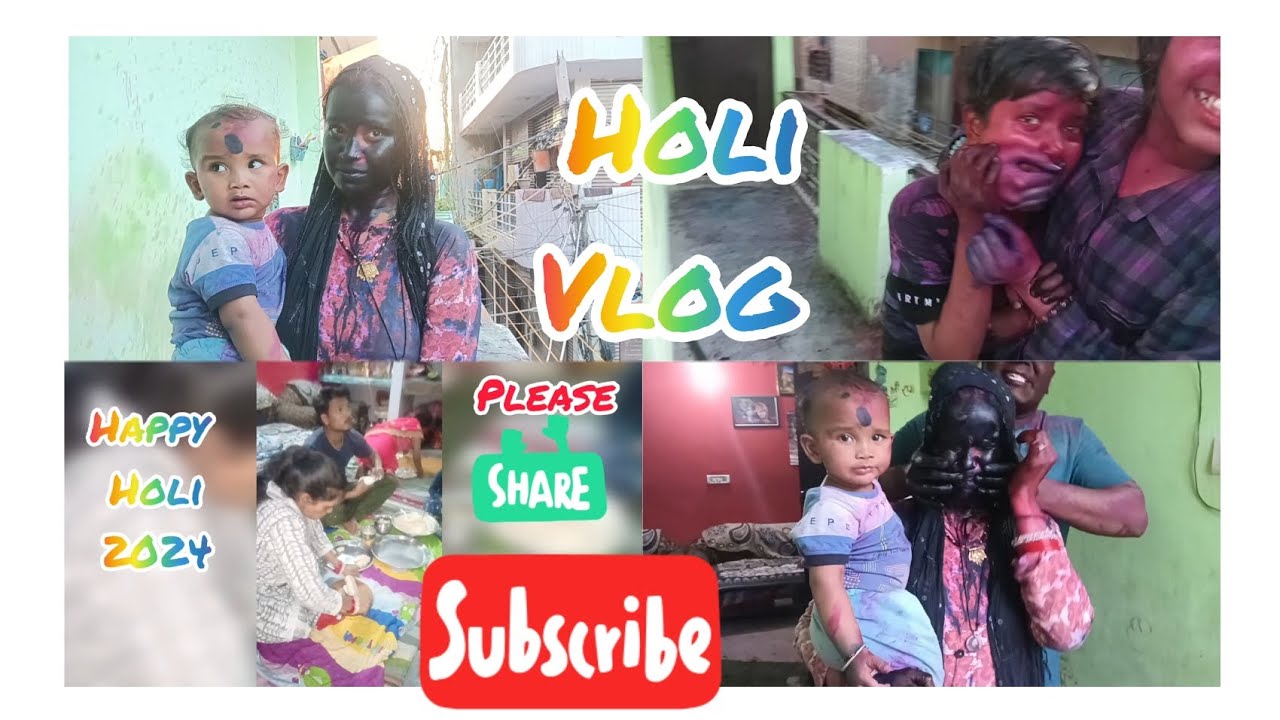 Holi vlog 2024 vedansh ki pahli holi 😍// holi special //family vlog //happy Holi 2024 #holi me masti