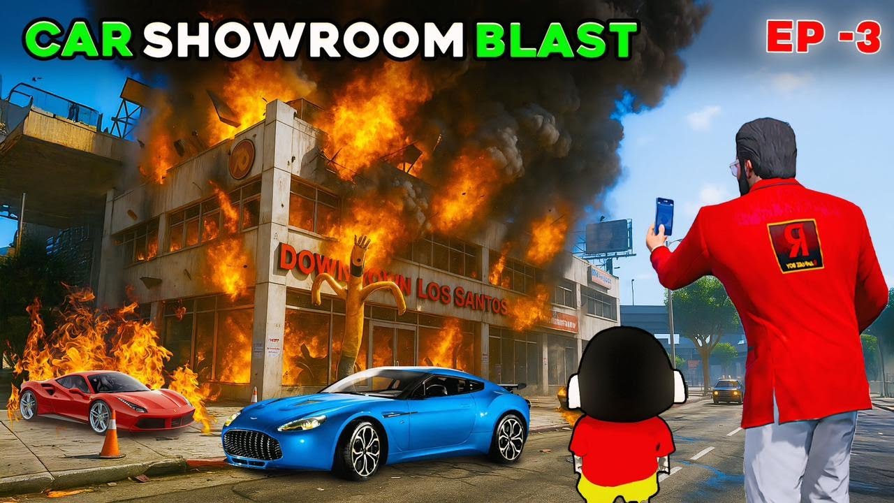 GTA 5 : Rampage & shinchan🤣 CAR SHOWROOM🚗 EP-3 Full Fun #gta5 #bommalu #rampageboy