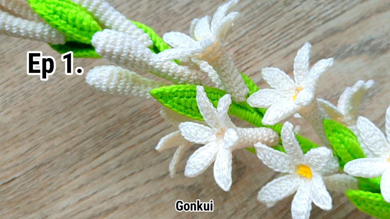 Crochet flower | Crochet Tuberose flower tutorial Ep1. Buds #crochetflower #crochet