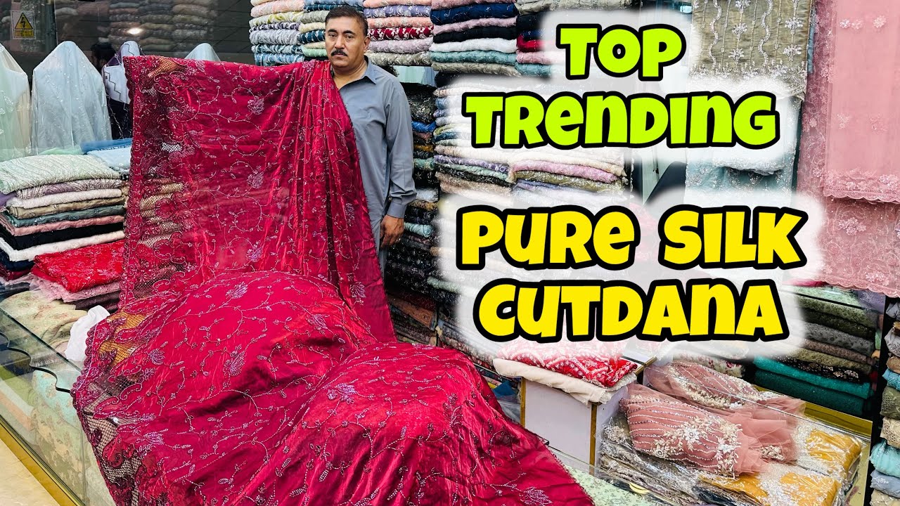 Top Trending Pure Silk Cutdana Work Fabric🌺Korean Silk Cutdana Latest Designs2024🌼New Silk Fabric 🌸