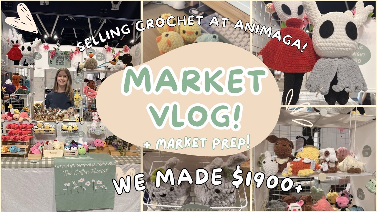 Crochet Market Vlog! 🐉 Selling Crochet in an Artist Alley + Market Prep!  First Market of the Year!