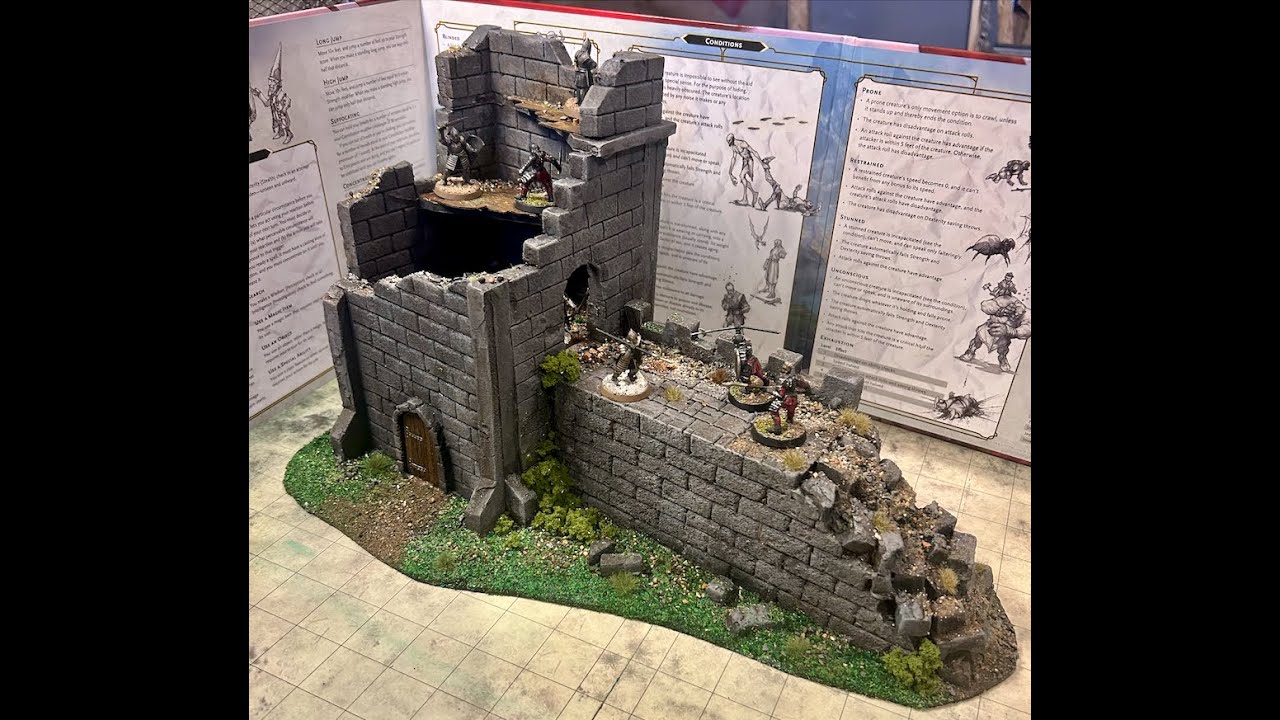 Wargaming Scenery Build- Elevated terrain - castle wall & Tower
