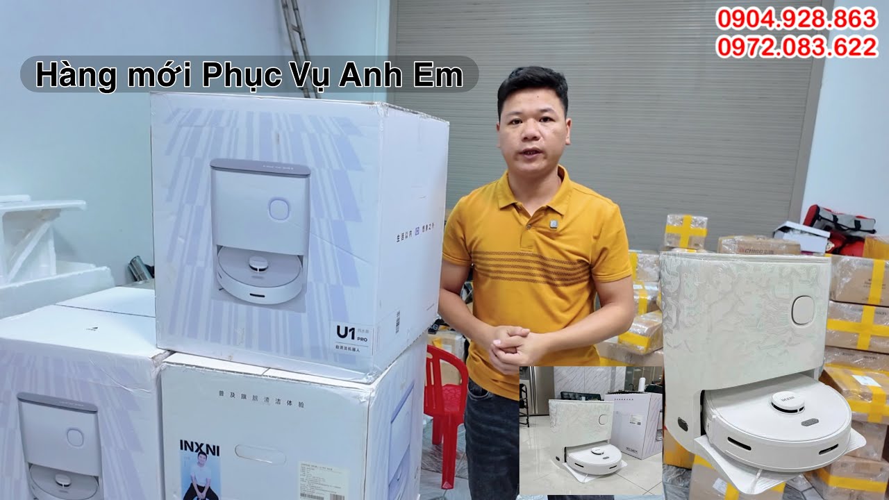 Robot hút bụi U1 Pro xoay 360 giặt rẻ tự động khủ khuẩn ion bạc