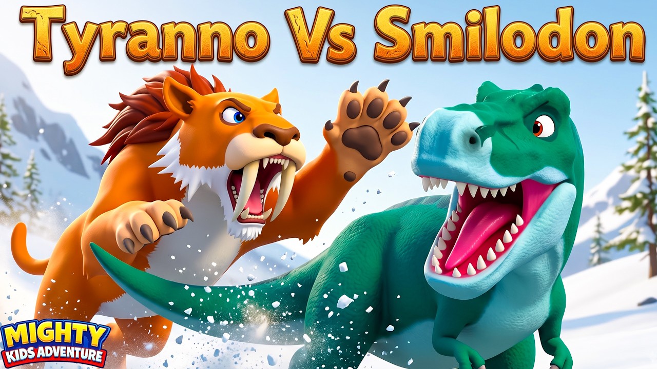 Tyranno Vs Smilodon | New Dinosaur | Meet Carnotaurus | Ep - 37 | Dinosaur for Kids | Kids Cartoon