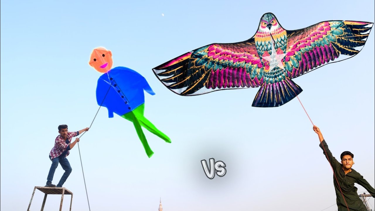 New Sparrow Kite & Big Man Kite Flying Air